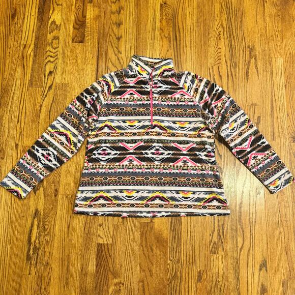 Eddie Bauer Womens XL 1/4 Zip Fleece Pullover Sweater Aztec Tribal Southwestern - Picture 3 of 5